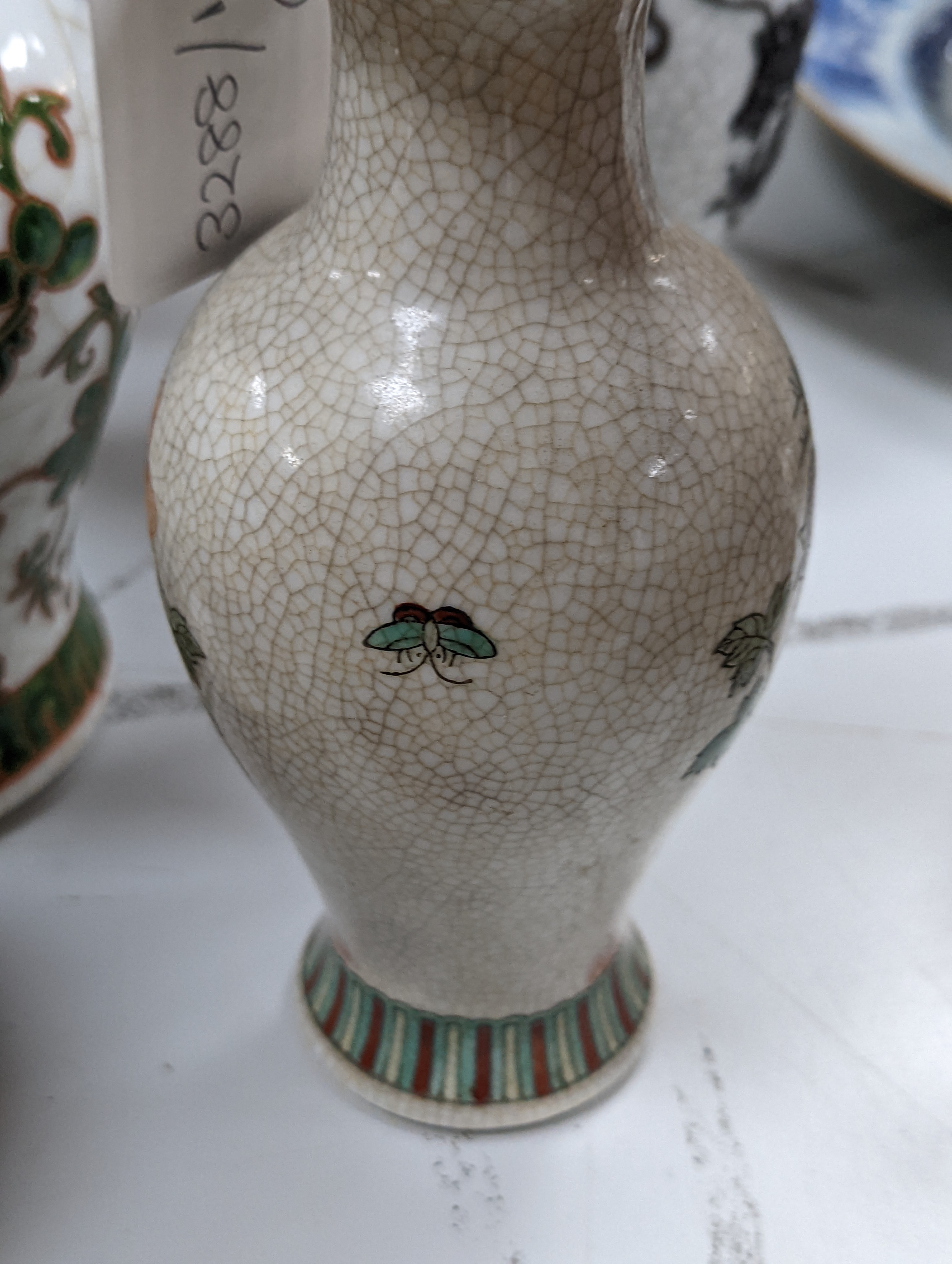 A group of 19th/20th century Chinese crackle glaze vases, tallest 30 cms high.